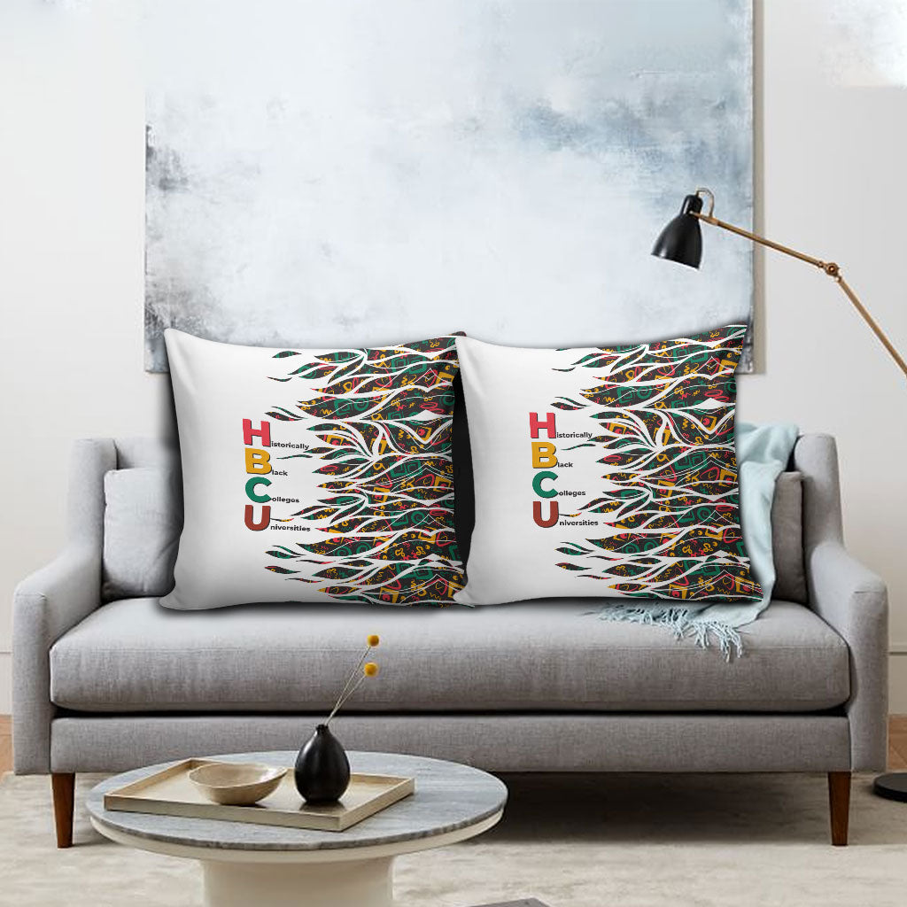 Historically Black Colleges Universities HBCU Pillow Cover Pan African Colors Tribal Pattern Typography
