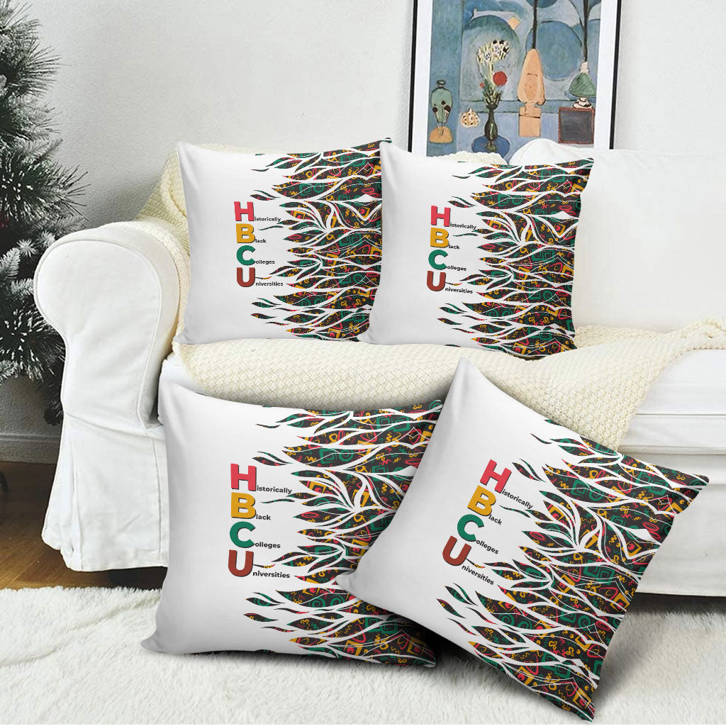 Historically Black Colleges Universities HBCU Pillow Cover Pan African Colors Tribal Pattern Typography