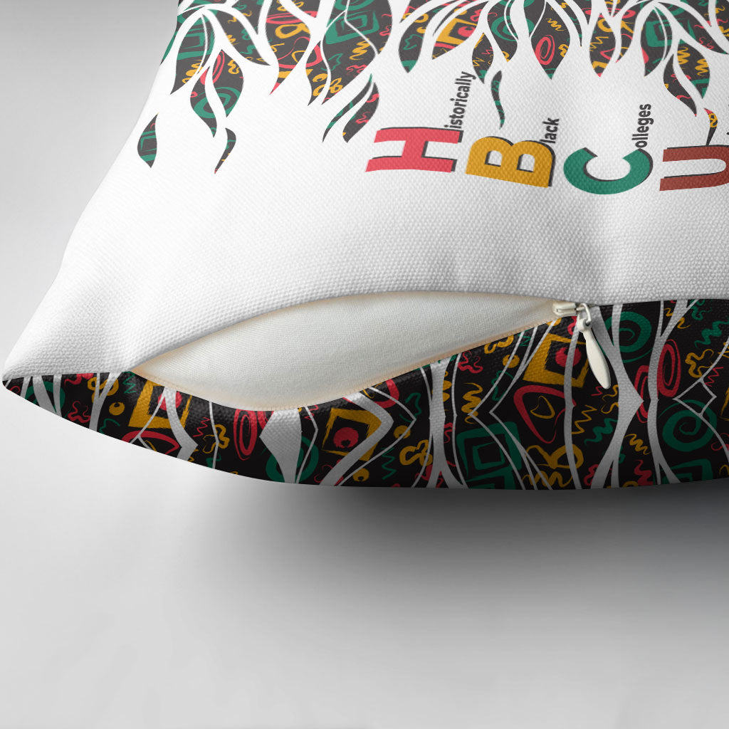 Historically Black Colleges Universities HBCU Pillow Cover Pan African Colors Tribal Pattern Typography