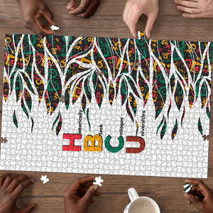 Historically Black Colleges Universities HBCU Puzzle Pan African Colors Tribal Pattern Typography