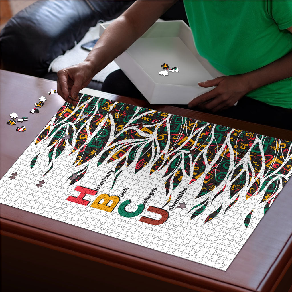 Historically Black Colleges Universities HBCU Puzzle Pan African Colors Tribal Pattern Typography