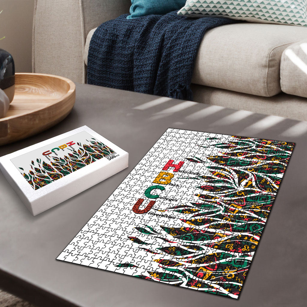 Historically Black Colleges Universities HBCU Puzzle Pan African Colors Tribal Pattern Typography