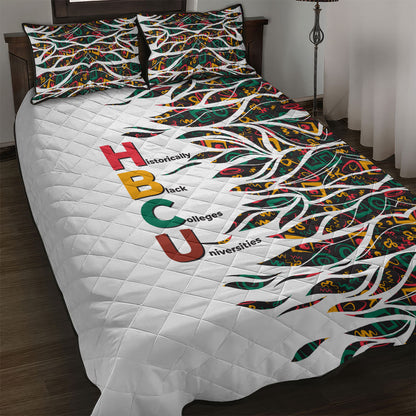 Historically Black Colleges Universities HBCU Quilt Bed Set Pan African Colors Tribal Pattern Typography