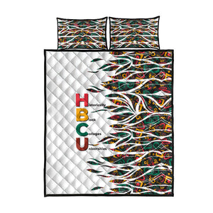 Historically Black Colleges Universities HBCU Quilt Bed Set Pan African Colors Tribal Pattern Typography