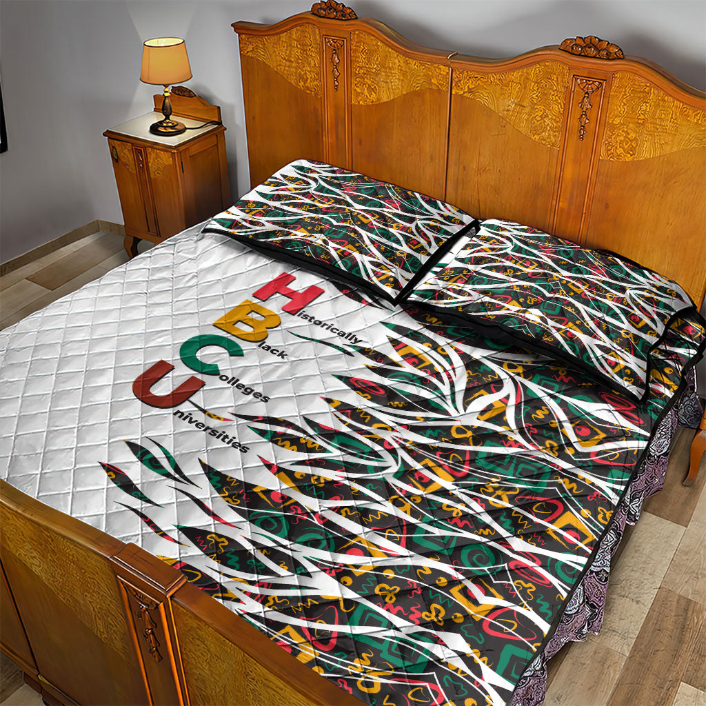 Historically Black Colleges Universities HBCU Quilt Bed Set Pan African Colors Tribal Pattern Typography