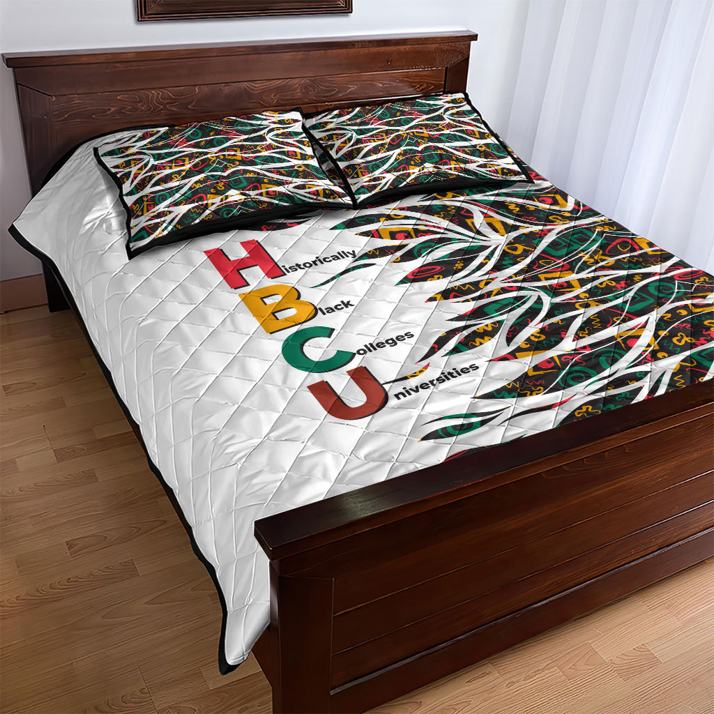 Historically Black Colleges Universities HBCU Quilt Bed Set Pan African Colors Tribal Pattern Typography