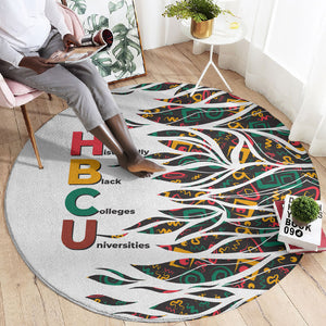 Historically Black Colleges Universities HBCU Round Carpet Pan African Colors Tribal Pattern Typography