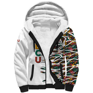 Historically Black Colleges Universities HBCU Sherpa Hoodie Pan African Colors Tribal Pattern Typography
