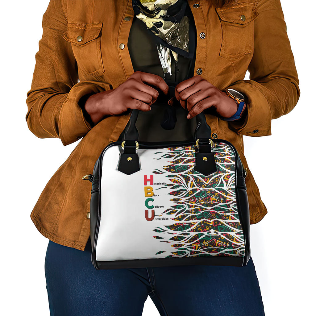 Historically Black Colleges Universities HBCU Shoulder Handbag Pan African Colors Tribal Pattern Typography