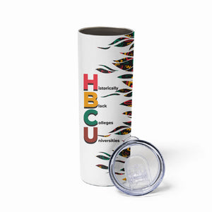Historically Black Colleges Universities HBCU Skinny Tumbler Pan African Colors Tribal Pattern Typography