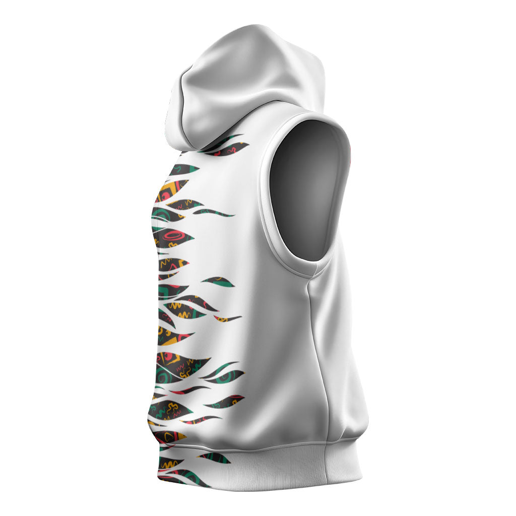 Historically Black Colleges Universities HBCU Sleeveless Hoodie Pan African Colors Tribal Pattern Typography