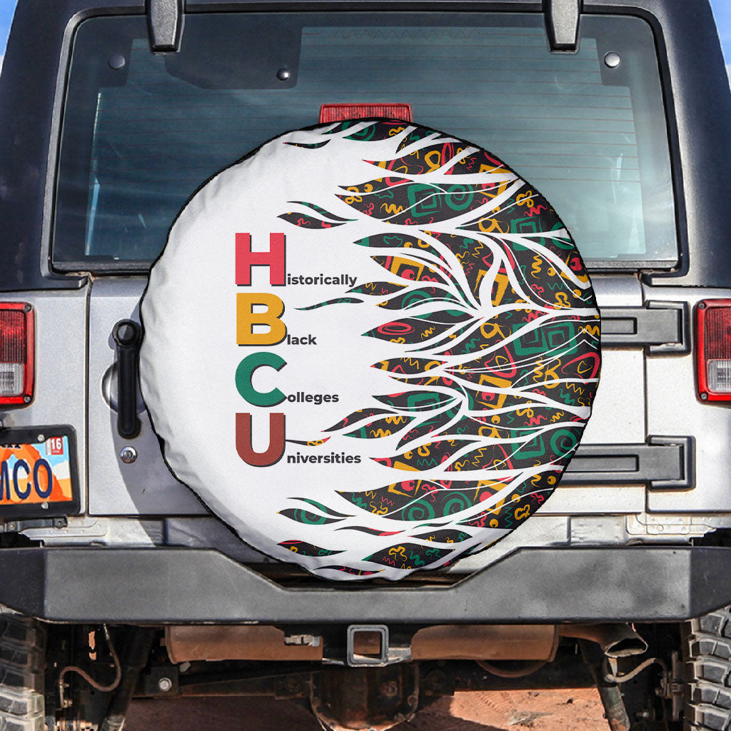 Historically Black Colleges Universities HBCU Spare Tire Cover Pan African Colors Tribal Pattern Typography