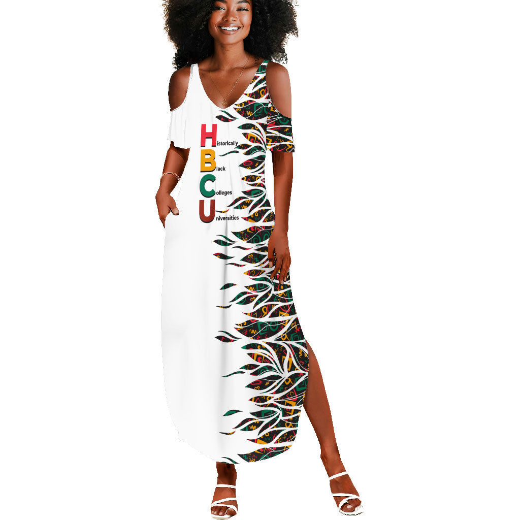 Historically Black Colleges Universities HBCU Summer Maxi Dress Pan African Colors Tribal Pattern Typography