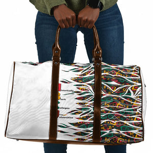 Historically Black Colleges Universities HBCU Travel Bag Pan African Colors Tribal Pattern Typography