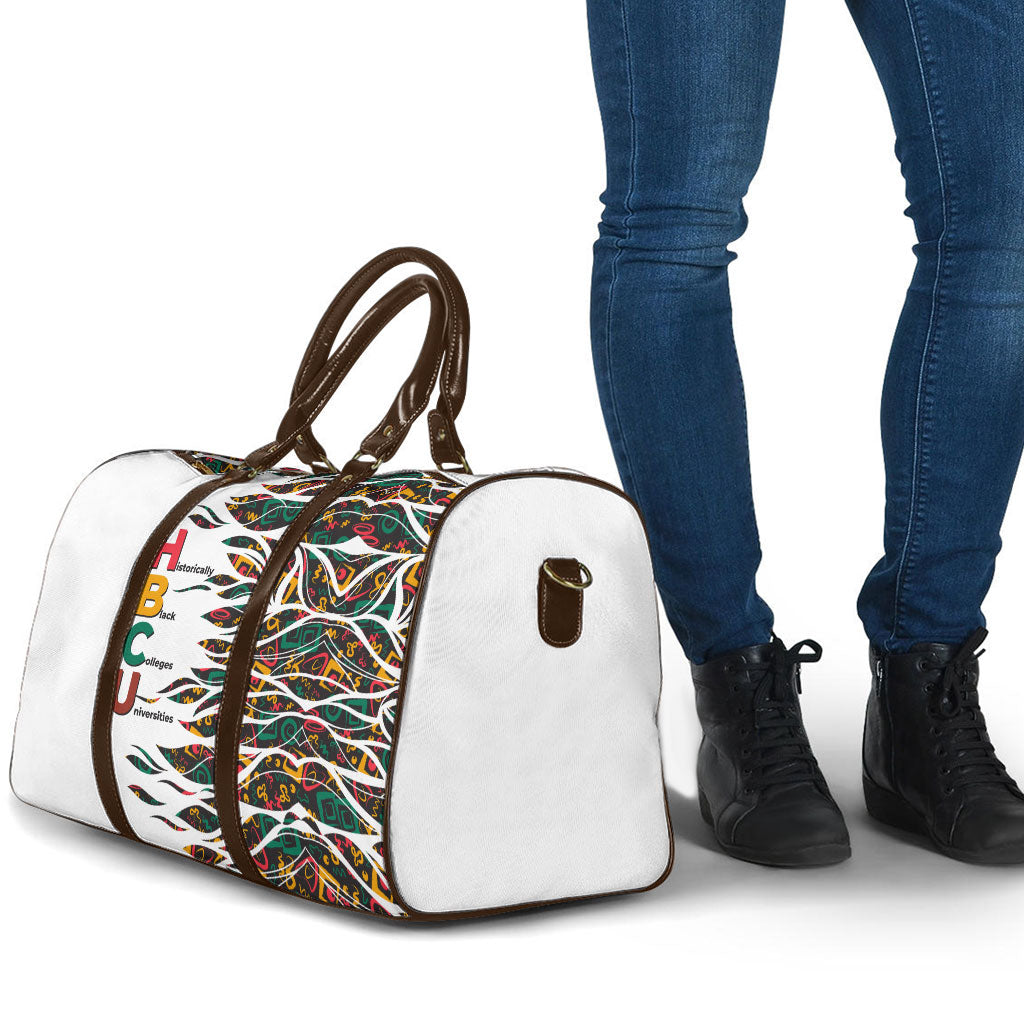 Historically Black Colleges Universities HBCU Travel Bag Pan African Colors Tribal Pattern Typography