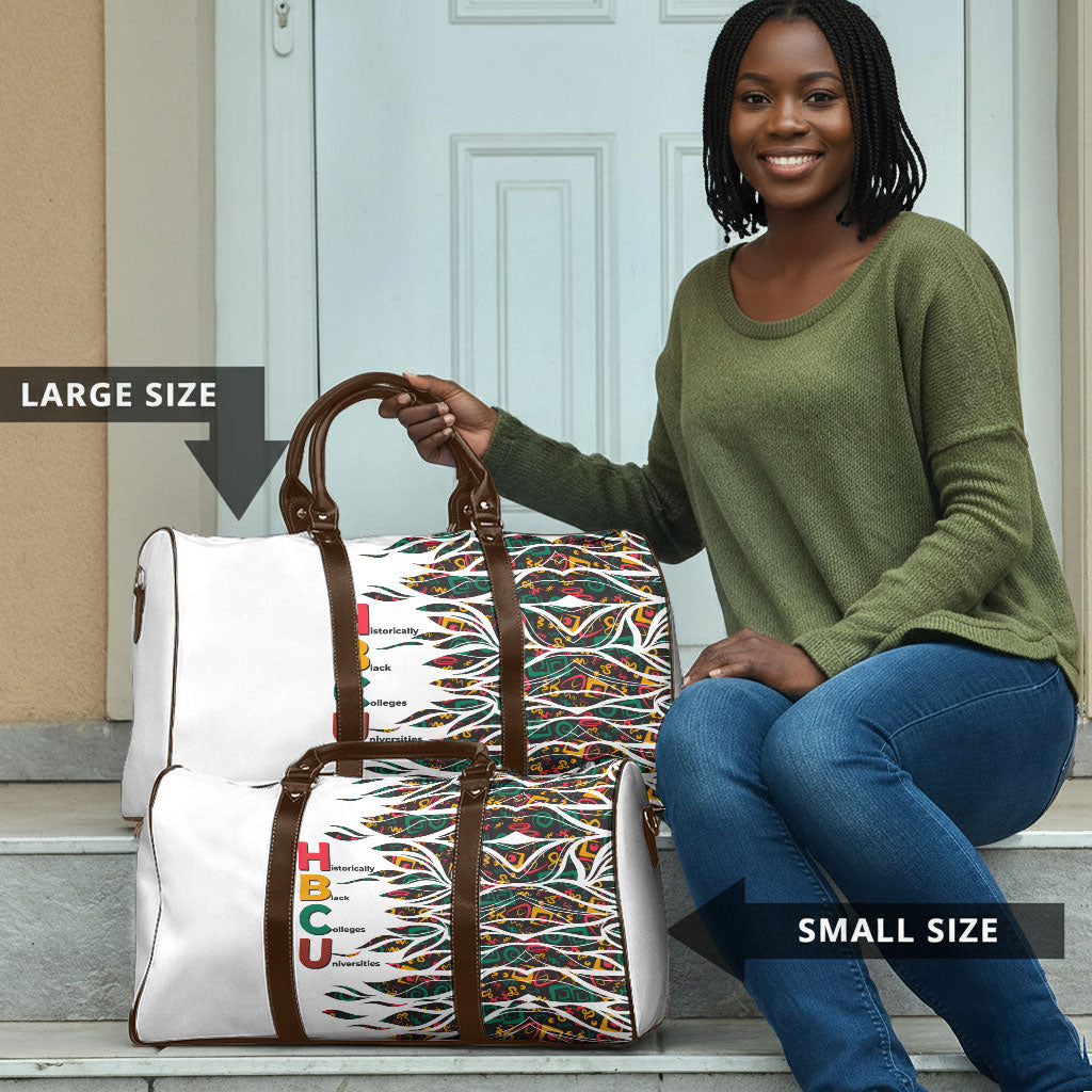 Historically Black Colleges Universities HBCU Travel Bag Pan African Colors Tribal Pattern Typography