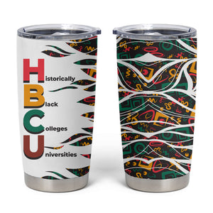 Historically Black Colleges Universities HBCU Tumbler Cup Pan African Colors Tribal Pattern Typography