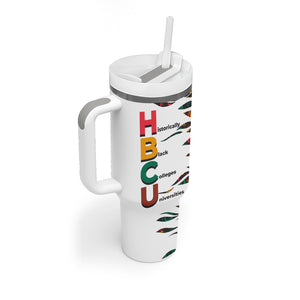 Historically Black Colleges Universities HBCU Tumbler With Handle Pan African Colors Tribal Pattern Typography