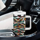 Historically Black Colleges Universities HBCU Tumbler With Handle Pan African Colors Tribal Pattern Typography