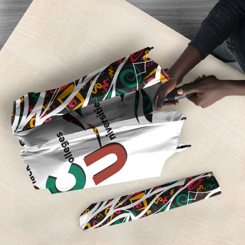 Historically Black Colleges Universities HBCU Umbrella Pan African Colors Tribal Pattern Typography