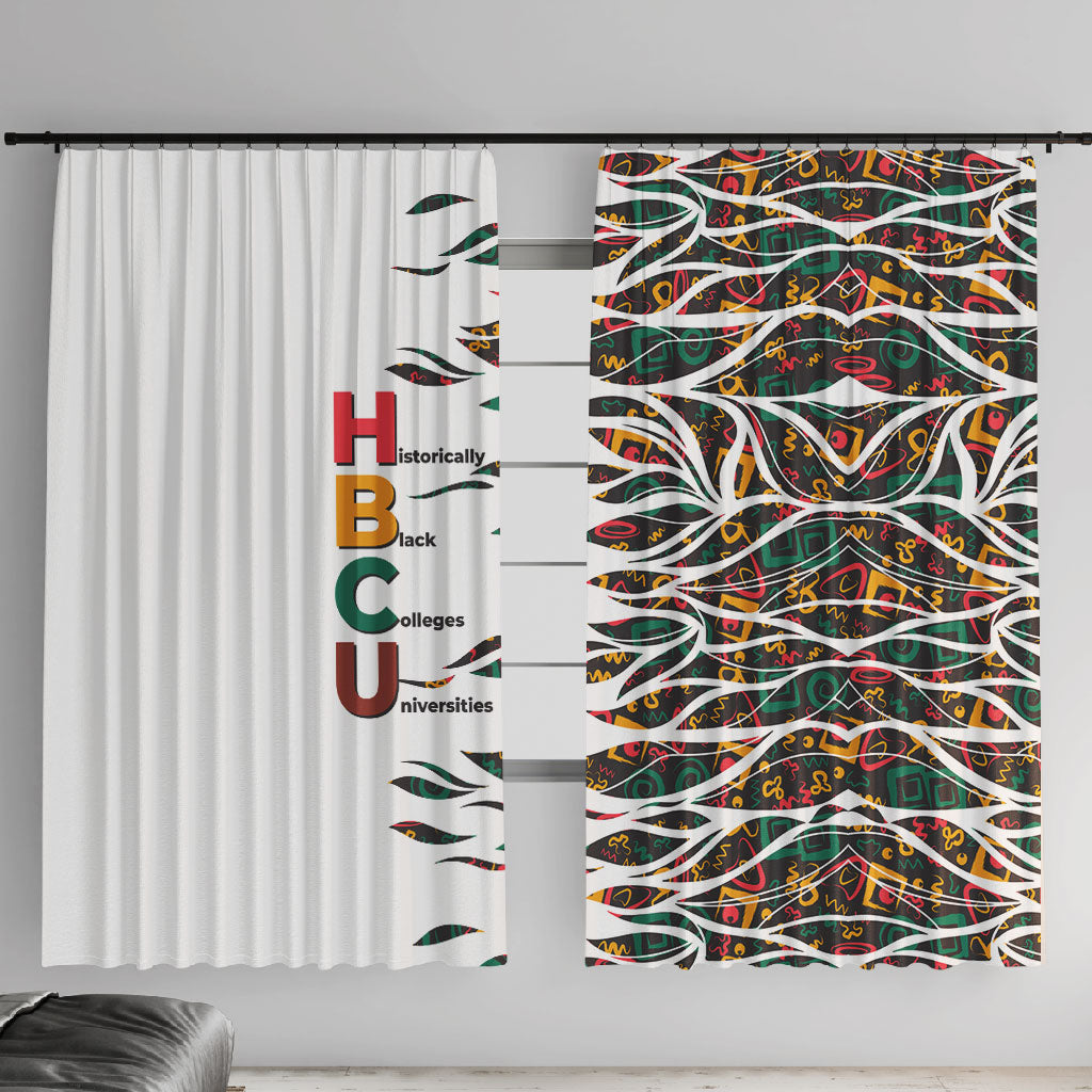 Historically Black Colleges Universities HBCU Window Curtain Pan African Colors Tribal Pattern Typography