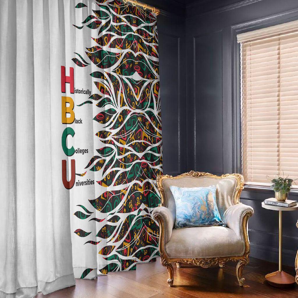 Historically Black Colleges Universities HBCU Window Curtain Pan African Colors Tribal Pattern Typography
