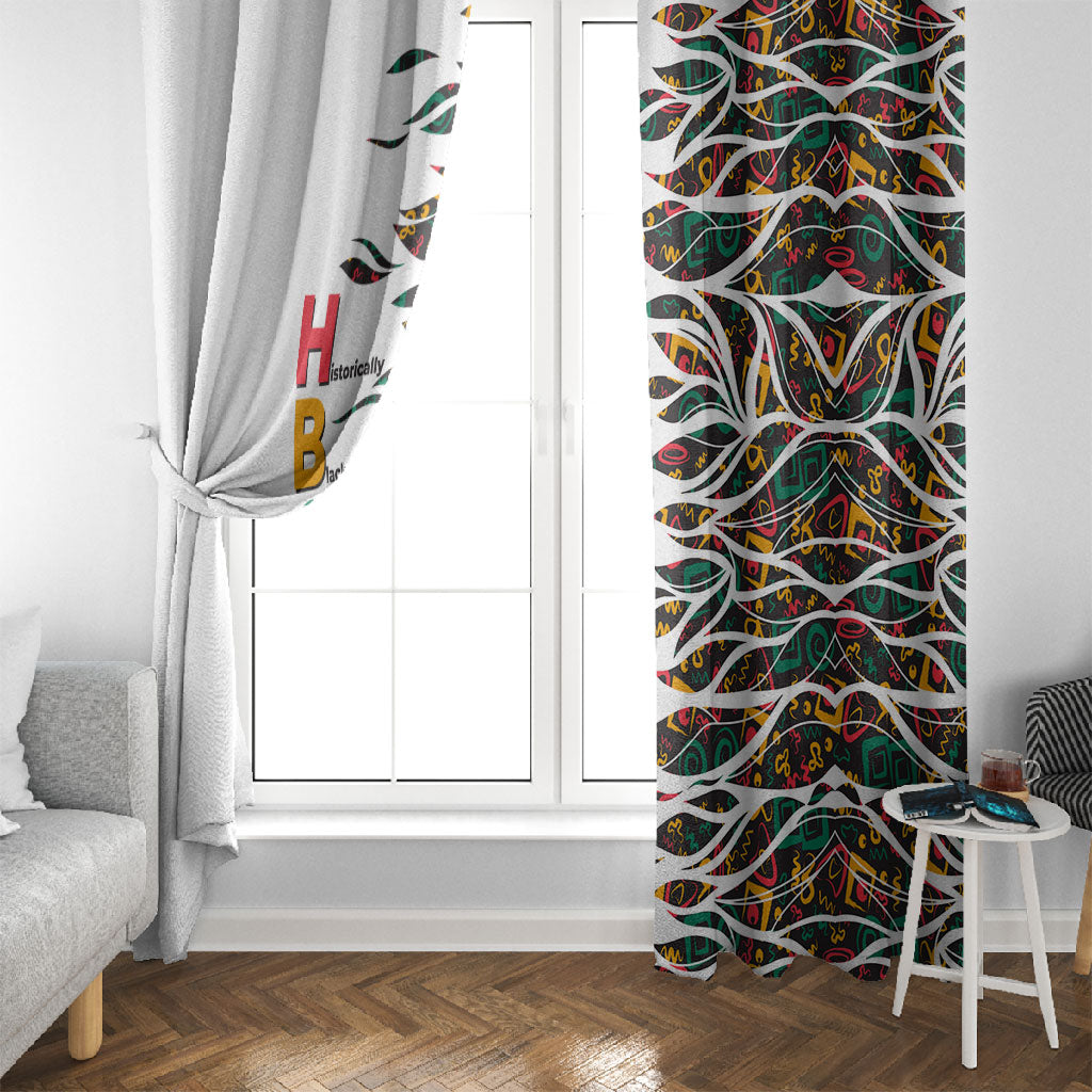 Historically Black Colleges Universities HBCU Window Curtain Pan African Colors Tribal Pattern Typography