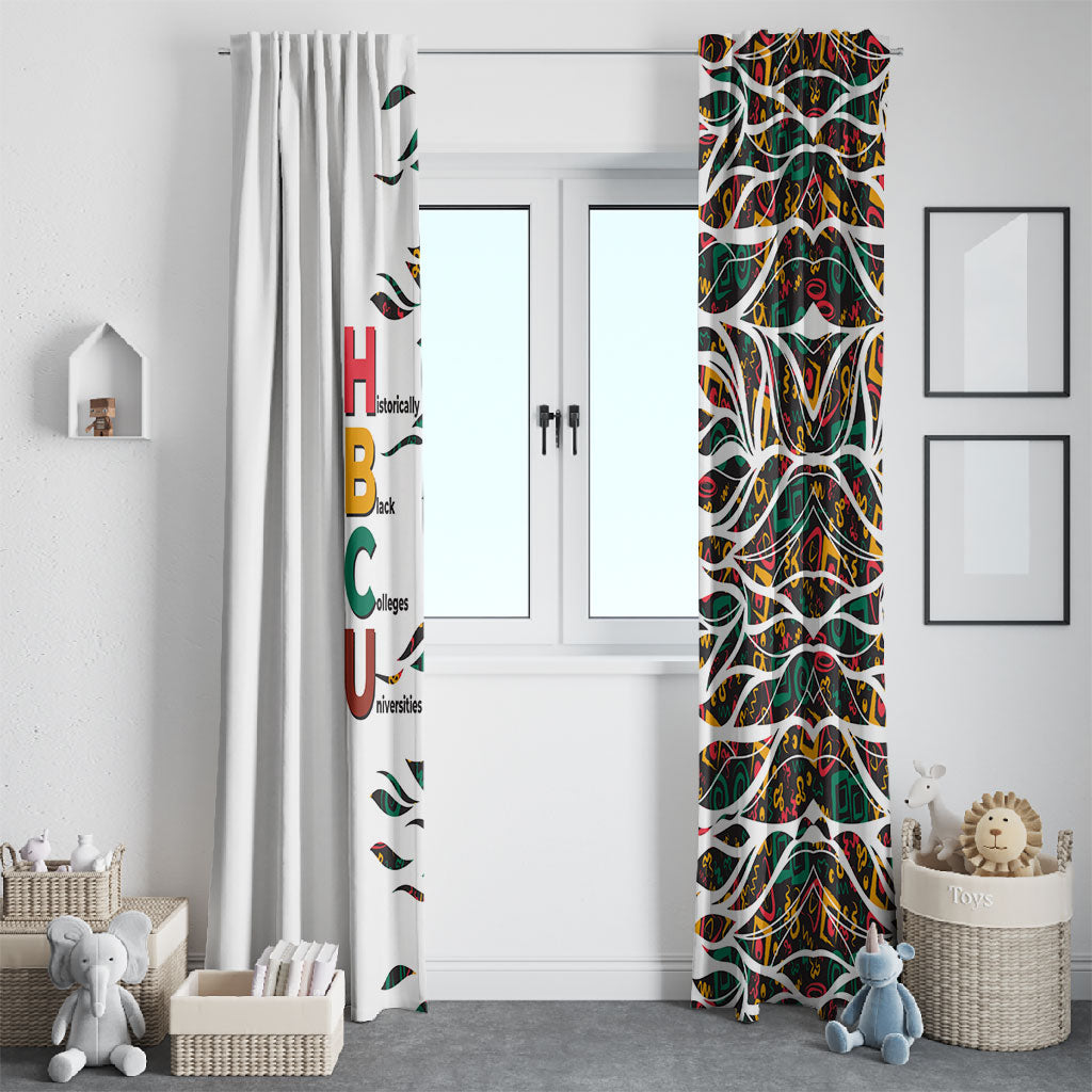 Historically Black Colleges Universities HBCU Window Curtain Pan African Colors Tribal Pattern Typography