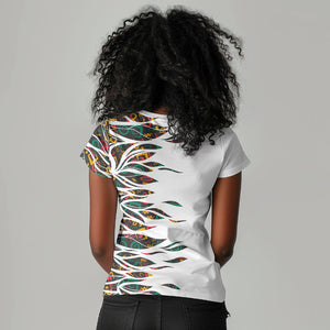 Historically Black Colleges Universities HBCU Women V-Neck T-Shirt Pan African Colors Tribal Pattern Typography