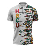 Historically Black Colleges Universities HBCU Zipper Polo Shirt Pan African Colors Tribal Pattern Typography
