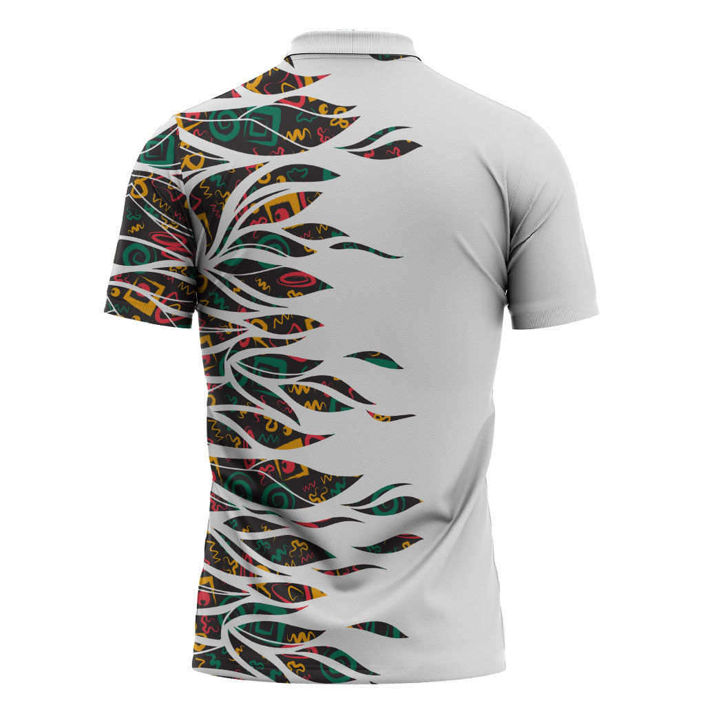 Historically Black Colleges Universities HBCU Zipper Polo Shirt Pan African Colors Tribal Pattern Typography