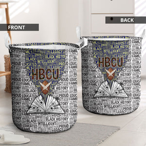 HBCU Black History Legacy Laundry Basket Word Cloud African Shield Knowledge Book