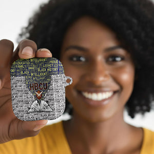 HBCU Black History Legacy AirPods Case Word Cloud African Shield Knowledge Book