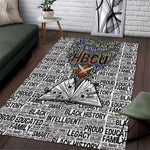 HBCU Black History Legacy Area Rug Word Cloud African Shield Knowledge Book