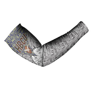HBCU Black History Legacy Arm Sleeves Word Cloud African Shield Knowledge Book