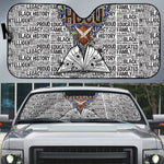 HBCU Black History Legacy Auto Sun Shade Word Cloud African Shield Knowledge Book