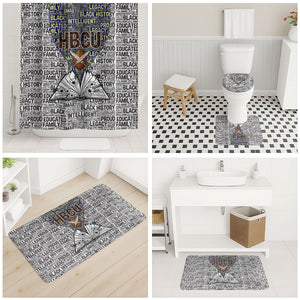 HBCU Black History Legacy Bathroom Set Word Cloud African Shield Knowledge Book