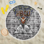 HBCU Black History Legacy Beach Blanket Word Cloud African Shield Knowledge Book