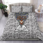 HBCU Black History Legacy Bedding Set Word Cloud African Shield Knowledge Book