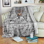 HBCU Black History Legacy Blanket Word Cloud African Shield Knowledge Book