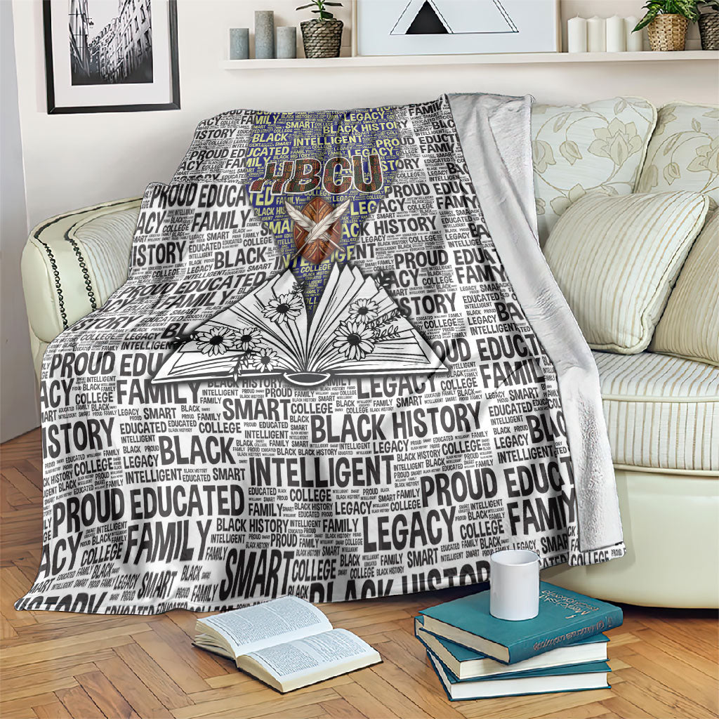 HBCU Black History Legacy Blanket Word Cloud African Shield Knowledge Book