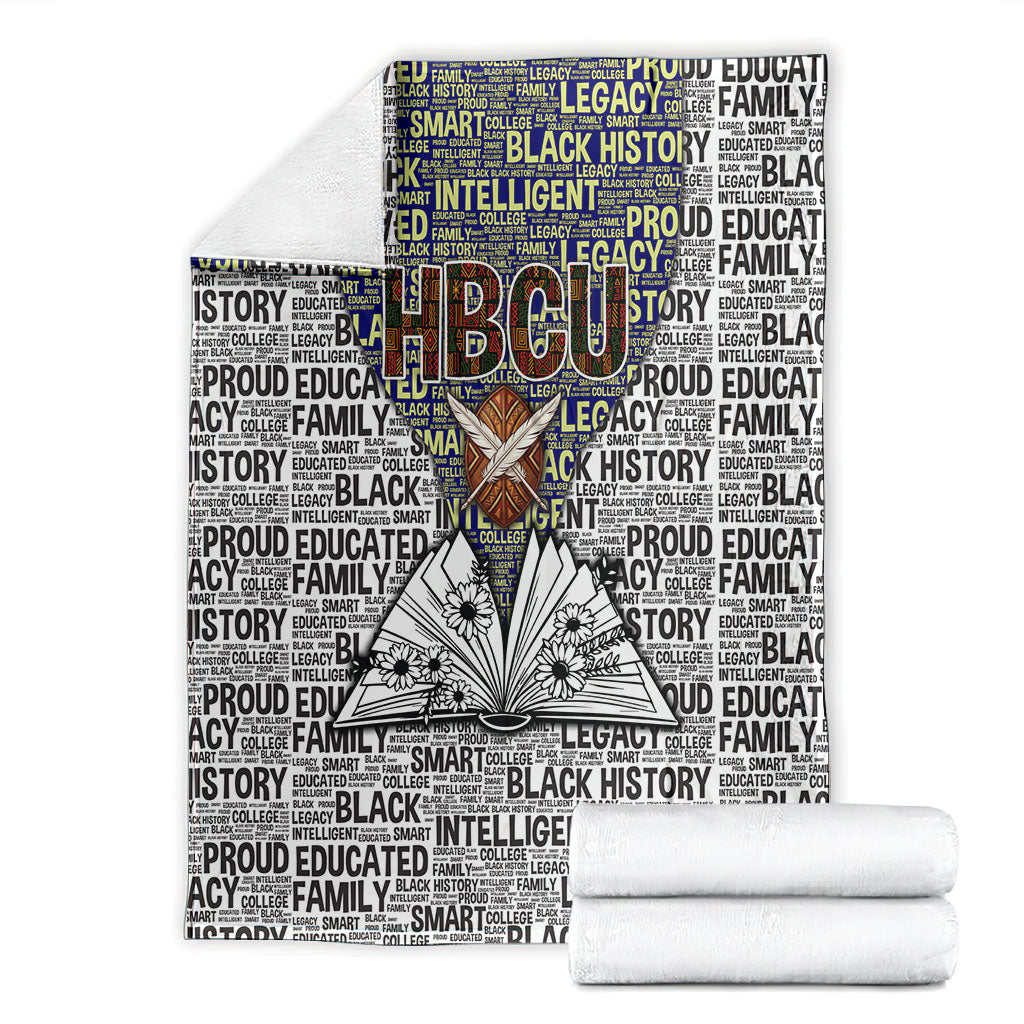 HBCU Black History Legacy Blanket Word Cloud African Shield Knowledge Book