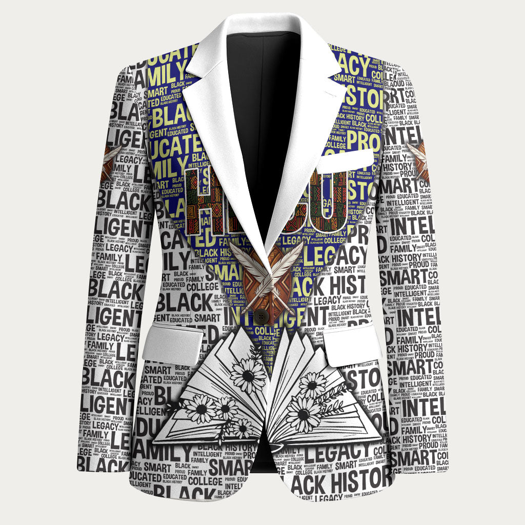 HBCU Black History Legacy Blazer Word Cloud African Shield Knowledge Book