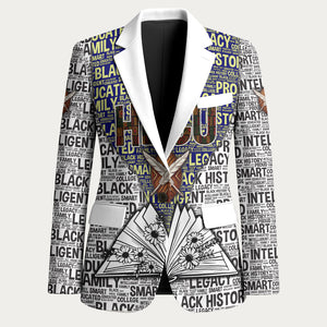 HBCU Black History Legacy Blazer Word Cloud African Shield Knowledge Book