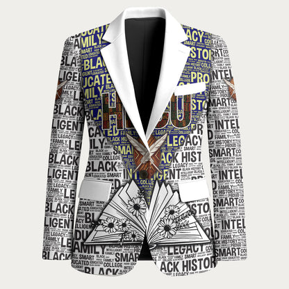 HBCU Black History Legacy Blazer Word Cloud African Shield Knowledge Book