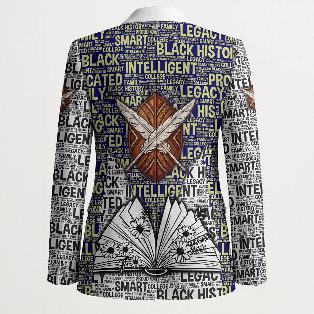 HBCU Black History Legacy Blazer Word Cloud African Shield Knowledge Book
