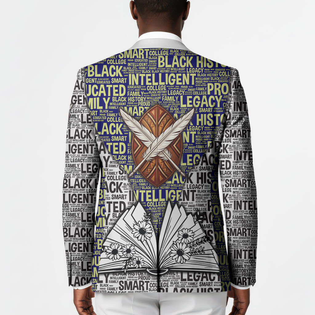 HBCU Black History Legacy Blazer Word Cloud African Shield Knowledge Book