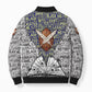 HBCU Black History Legacy Bomber Puffer Jacket Word Cloud African Shield Knowledge Book