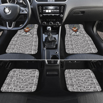 HBCU Black History Legacy Car Mats Word Cloud African Shield Knowledge Book
