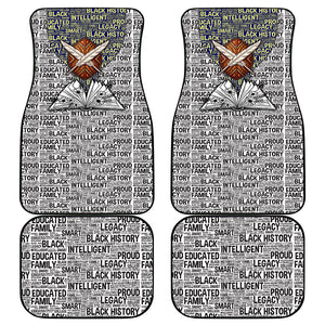HBCU Black History Legacy Car Mats Word Cloud African Shield Knowledge Book